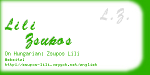 lili zsupos business card